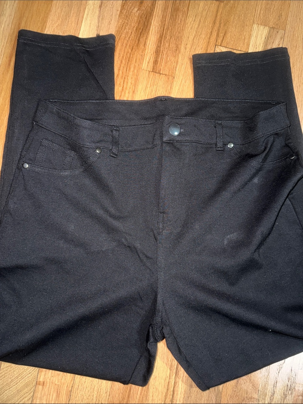 Classic Slim Straight Black Ponte Pants